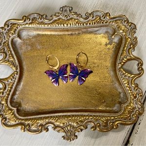 Purple Butterfly Earrings 🦋